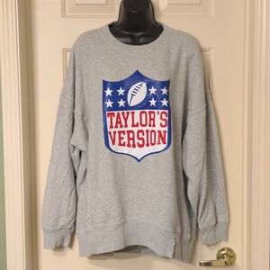 Aerie The Chill Crew Oversized Sweatshirt Women's L, w/Taylor's Version Fan Made